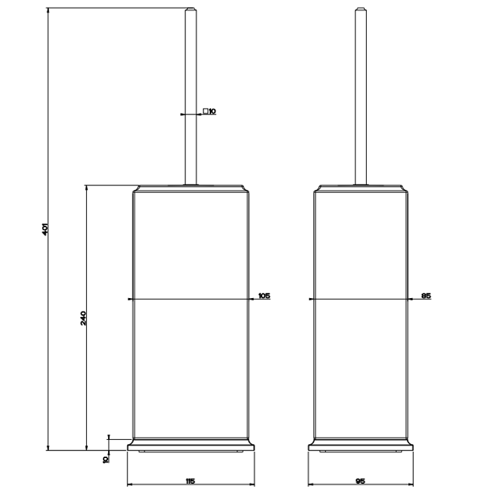 Gessi Eleganza Ершик для унитаза напольный, цвет: chrome 46443#031