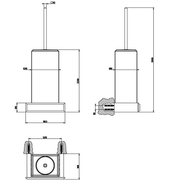 Gessi Eleganza Ершик для унитаза подвесной, цвет: chrome 46419#031