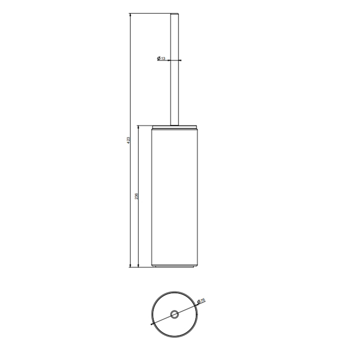 Gessi Tondo Ершик для унитаза напольный с черной колбой, цвет matte black 63744#299