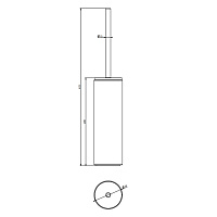 Gessi Tondo Ершик для унитаза напольный с черной колбой, цвет matte black 63744#299