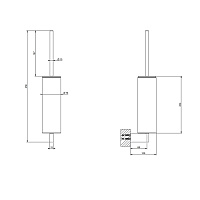 Gessi Origini Ершик для унитаза подвесной с черной колбой, цвет: chrome 66420#031