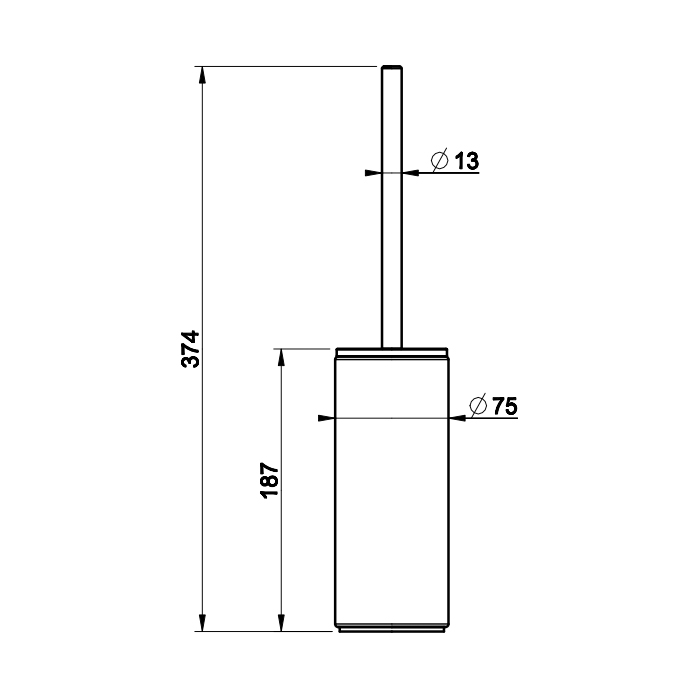 Gessi Ingranaggio Ершик для унитаза напольный, цвет: matte black 63743#299