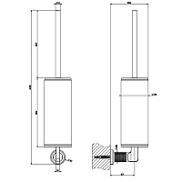 Gessi Inciso Ершик для унитаза подвесной, цвет: matte black 58519#299