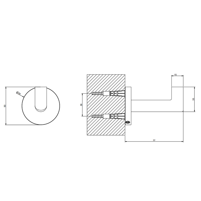 Gessi Tondo Крючок для полотенец одинарный, подвесной, цвет: chrome 63621#031