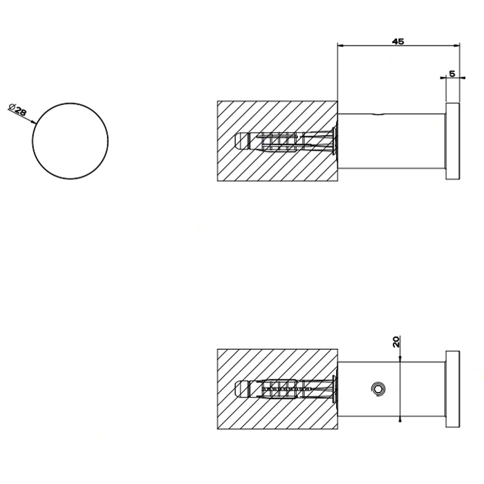 Gessi 316 Крючок для полотенец одинарный, подвесной, цвет: matte black 54821#299