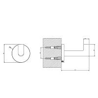 Gessi Tondo Крючок для полотенец одинарный, подвесной, цвет: copper PVD 63621#030