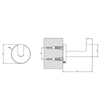 Gessi Tondo Крючок для полотенец одинарный, подвесной, цвет: finox brushed nickel 63621#149
