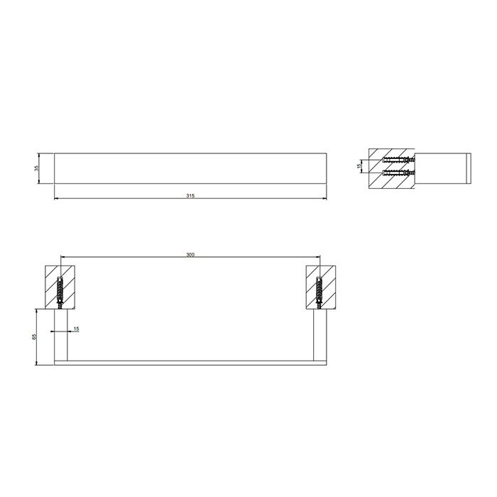 Gessi Rettangolo Полотенцедержатель 30 см, подвесной, цвет: gold CCP 20897#080