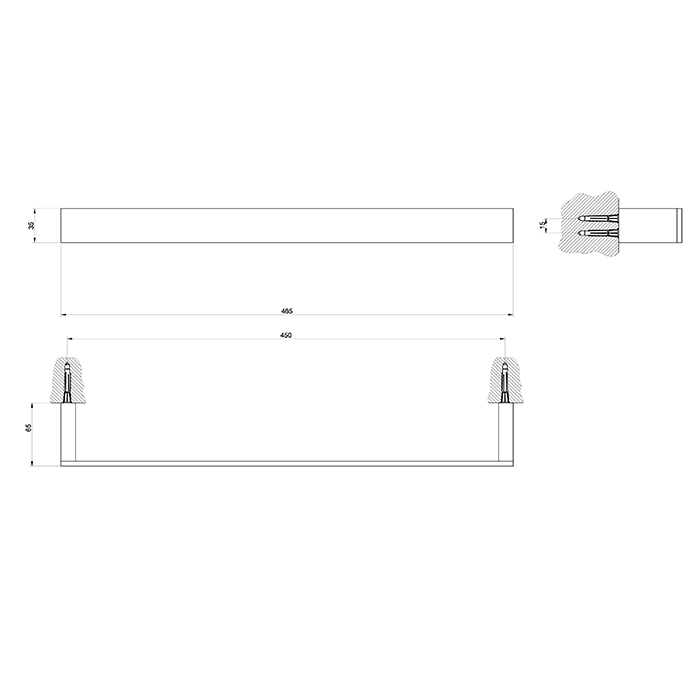 Gessi Rettangolo Полотенцедержатель 45 см, подвесной, цвет: gold CCP 20900#080