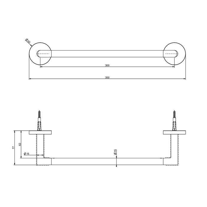 Gessi Tondo Полотенцедержатель, 30 см, подвесной, цвет: chrome 63697#031