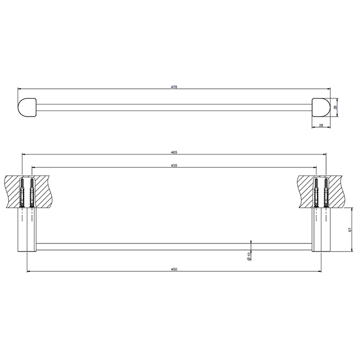 Gessi Rilievo Полотенцедержатель, 45 см, подвесной, цвет: chrome 59400#031