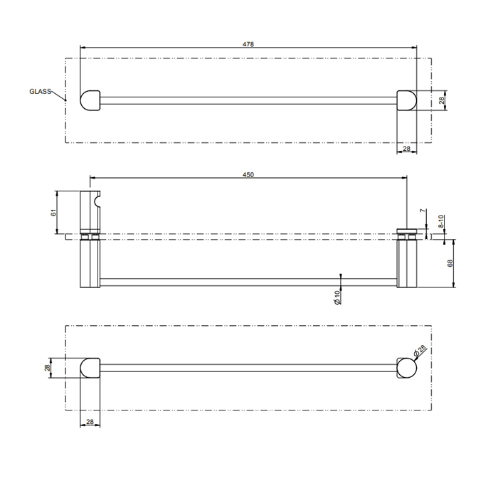 Gessi Rilievo Полотенцедержатель, 45 см, подвесной, цвет: matte black 59564#299