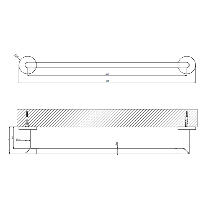 Gessi Tondo Полотенцедержатель, 45 см, подвесной, цвет: chrome 63700#031