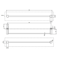 Gessi Rilievo Полотенцедержатель, 60 см, подвесной, цвет: matte black 59566#299