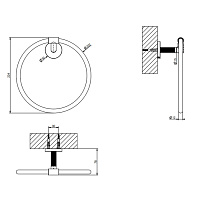 Gessi Ingranaggio Полотенцедержатель кольцевой 22,4 см, цвет: black metal brushed PVD 63909#707