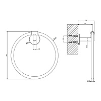 Gessi Tondo Полотенцедержатель кольцевой 22,4 см, цвет: matte black 63709#299