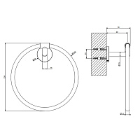 Gessi Tondo Полотенцедержатель кольцевой 22,4 см, цвет: finox brushed nickel 63709#149