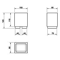 Gessi Inverso/Rettangolo Стакан настольный, черный керамический, цвет: finox brushed nickel 20832#149
