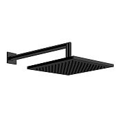 Gessi Emporio Shower Верхний душ 20x20 см 1 вид струи, кронштейн настенный 35 см, цвет: matte black 47286#299