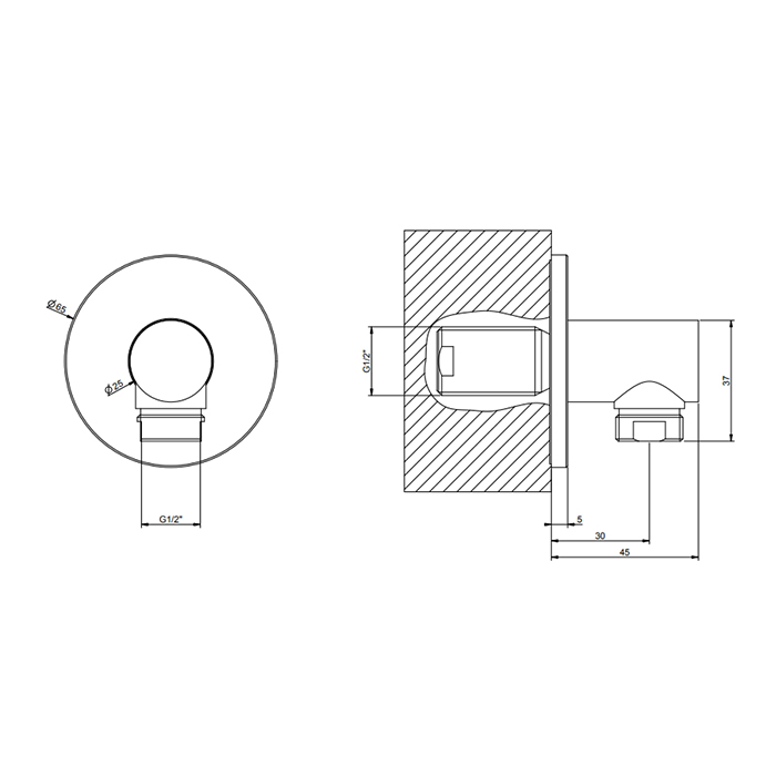 Gessi Technical Accessories Шланговое подключение, цвет: finox brushed nickel 63469#149