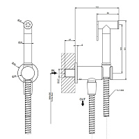 Gessi Tradizione Гигиенический душ, держатель с подводом воды, шланг 125 см, цвет: gold PVD 14331#246