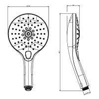 Gessi Origini Душевая лейка 3 режима струи с кнопочным переключателем, цвет: brushed brass PVD 47351#727