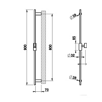 Gessi Ingranaggio Душевая штанга 90 см, цвет: matte black 63585#299