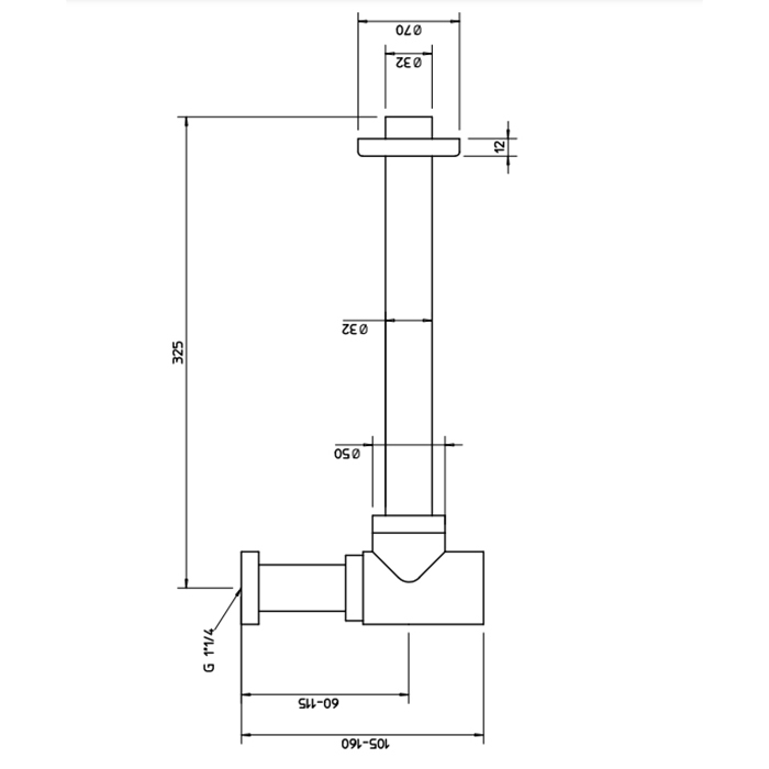 Gessi Technical Accessories Сифон для биде, цвет: Gold CCP 01375#080