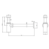 Gessi Technical Accessories Сифон для раковины, круглый, на 1 1/4, цвет: Gold CCP 01377#080