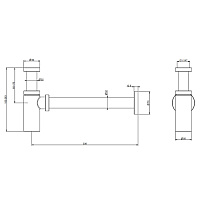 Gessi Technical Accessories Сифон для раковины, круглый, на 1 1/4, цвет: Chrome 01377#031