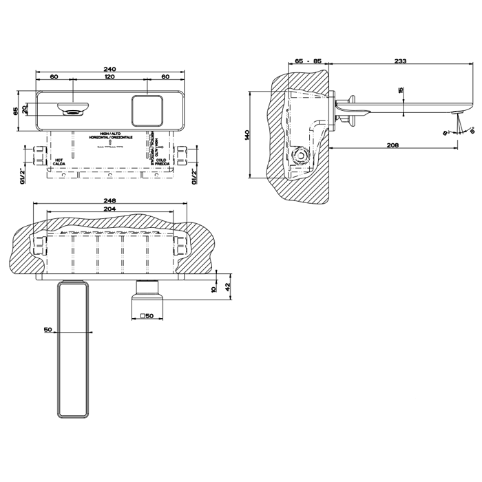 Gessi Встраиваемая часть для встраиваемого смесителя 20497#031