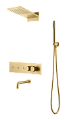 Boheme Fusion Душевой комплект встраиваемый - термостат, верхний душ, 3 потребителя, цвет: matt gold 131-2-MG