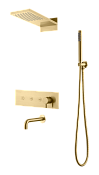 Boheme Fusion Душевой комплект встраиваемый - смеситель, излив, верхний, ручной душ, цвет: matt gold 130-2-MG