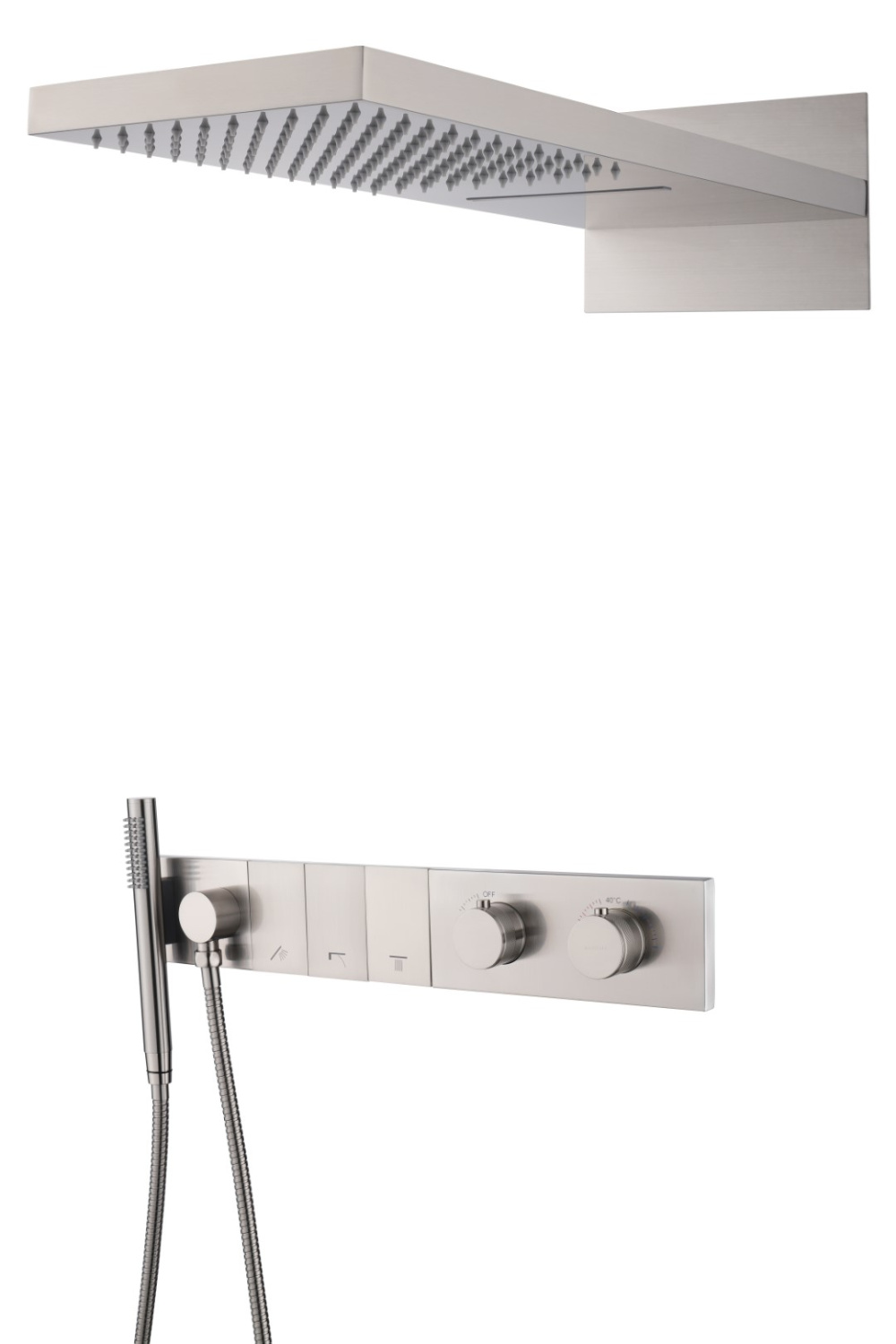 Boheme Zodiac Душевой комплект встраиваемый - термостат, душ, 3 потребителя, цвет: nickel brush 133-NB