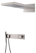 Boheme Zodiac Душевой комплект встраиваемый - смеситель, верхний, ручной душ, цвет: nickel brush 132-NB