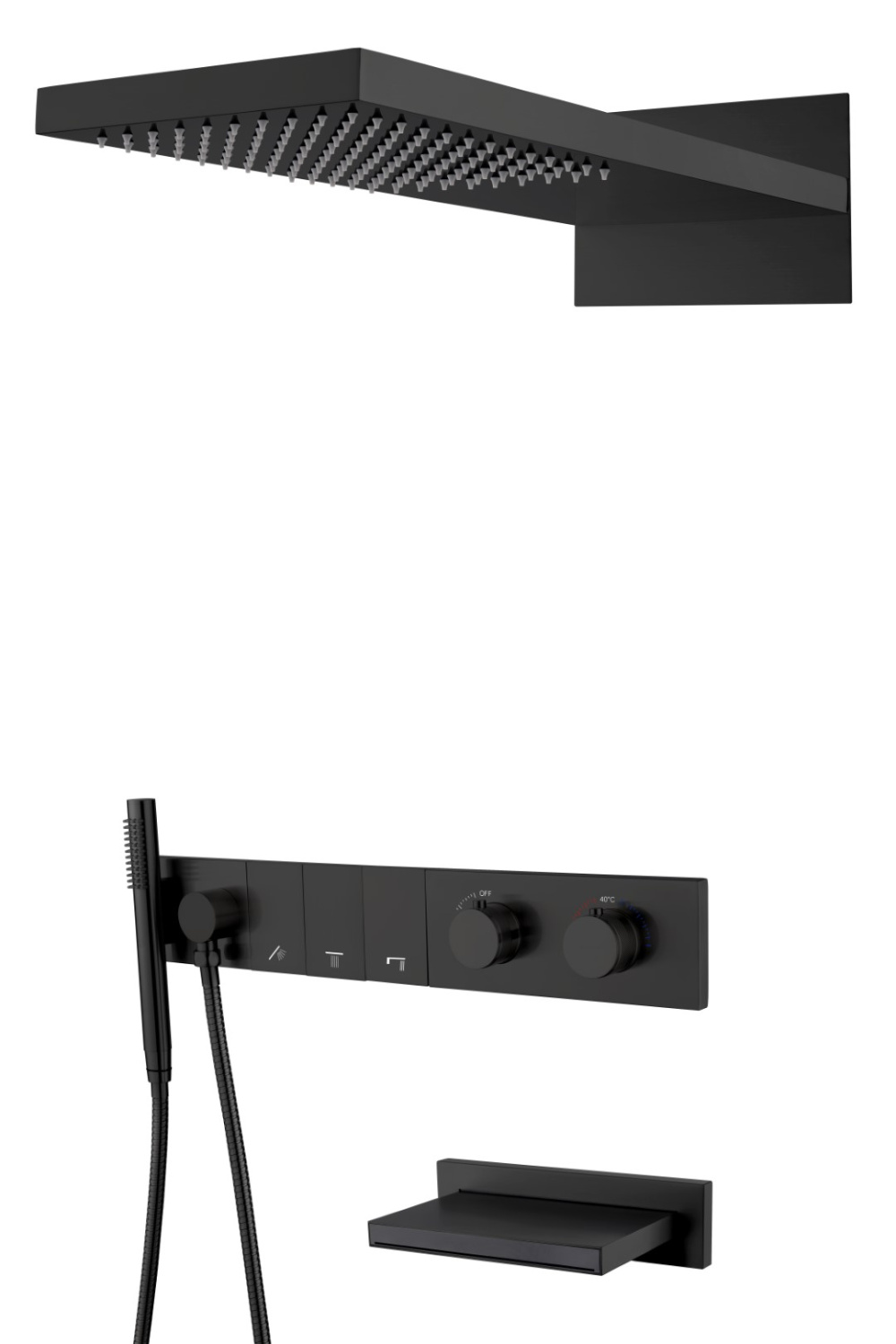 Boheme Zodiac Душевой комплект встраиваемый - термостат, верхний, ручной душ, 3 потреб., цвет: black 133-2-B