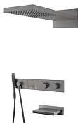 Boheme Zodiac Душевой комплект встраиваемый - термостат, душ, 3 потребителя, цвет: gun metall 133-2-GM