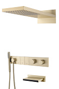 Boheme Zodiac Душевой комплект встраиваемый - термостат, душ, 3 потребителя, цвет: matt gold 133-2-MG