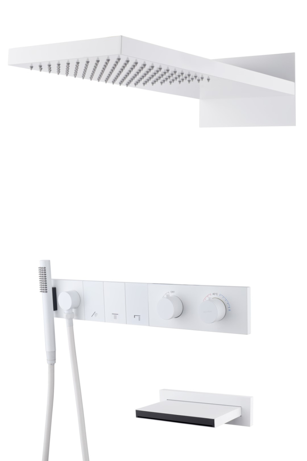 Boheme Zodiac Душевой комплект встраиваемый - термостат, душ, 3 потребителя, цвет: matt white 133-2-MW