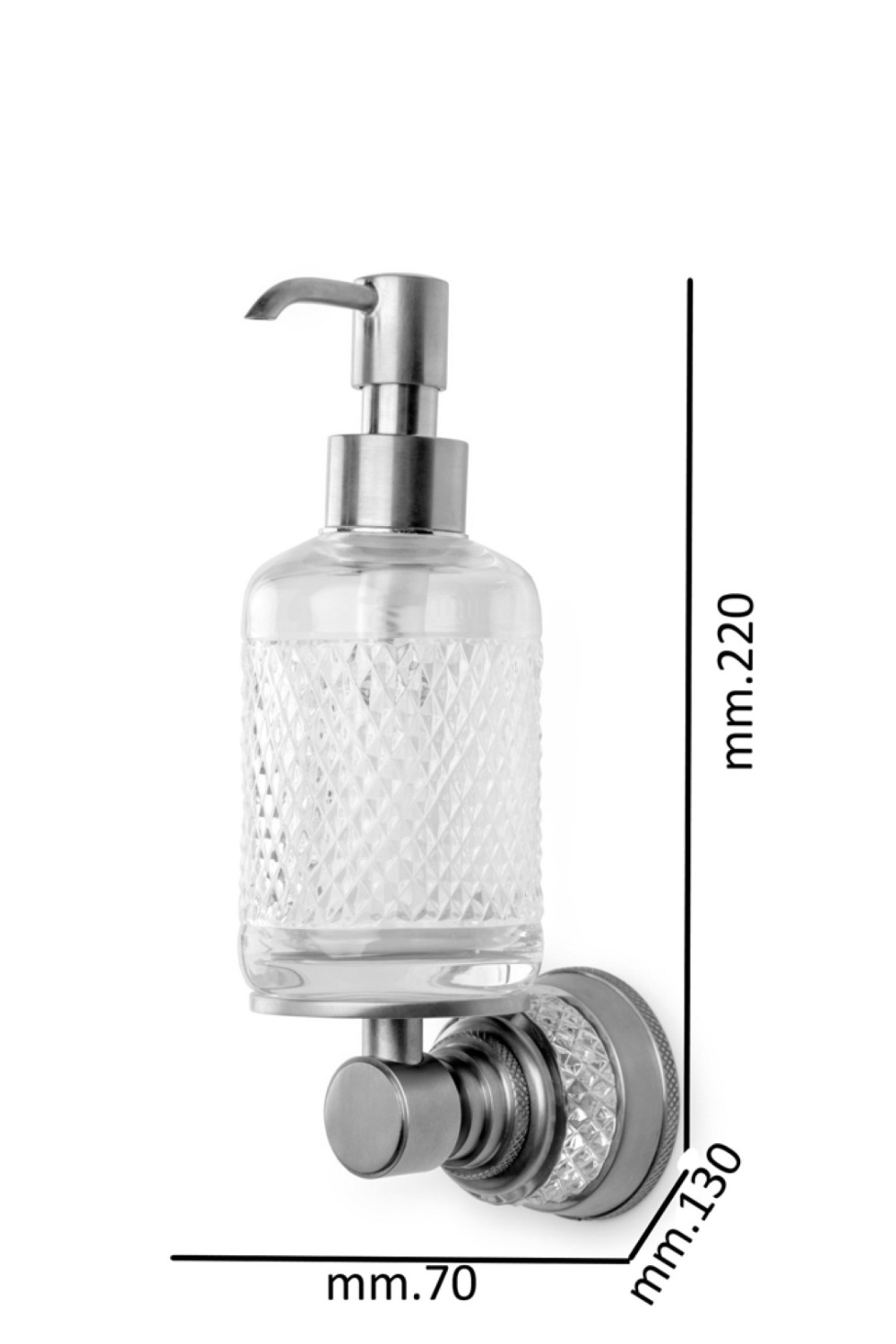 Boheme Aura Дозатор для жидкого мыла, подвесной, стеклянная колба, цвет: chrome 10247-CR