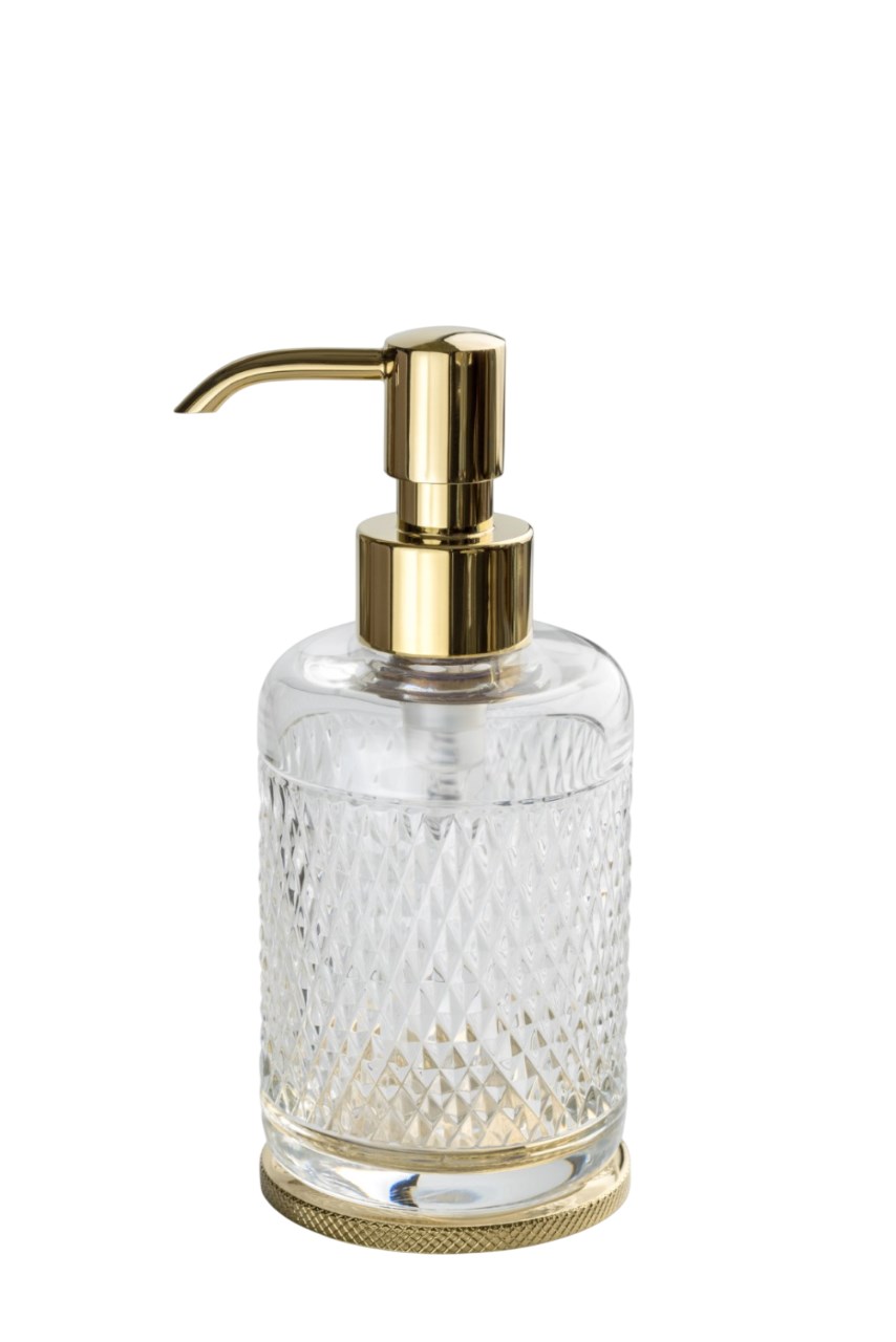 Boheme Aura Дозатор для жидкого мыла, настольный, стеклянная колба, цвет: gold 10250-G