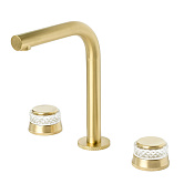 Boheme Aura Смеситель для раковины на 3 отверстия, высота излива 17,9 см, без д/к, цвет: matt gold 152-MG-A