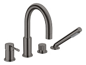 Boheme Uno Spirale Смеситель на борт ванны, на 4 отверстия, с ручным душем, цвет: gun metall 460-GM