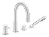 Boheme Uno Spirale Смеситель на борт ванны, на 4 отверстия, с ручным душем, цвет: matt white 460-MW