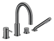 Boheme Uno Spirale Смеситель на борт ванны, на 4 отверстия, с ручным душем, цвет: shine gun metall 460-SGM