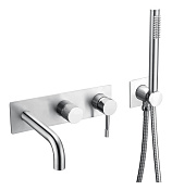 Boheme Uno Смеситель встраиваемый с душевым набором - ручной душ, излив 21 см, шланг, цвет: chrome 464-3-CR