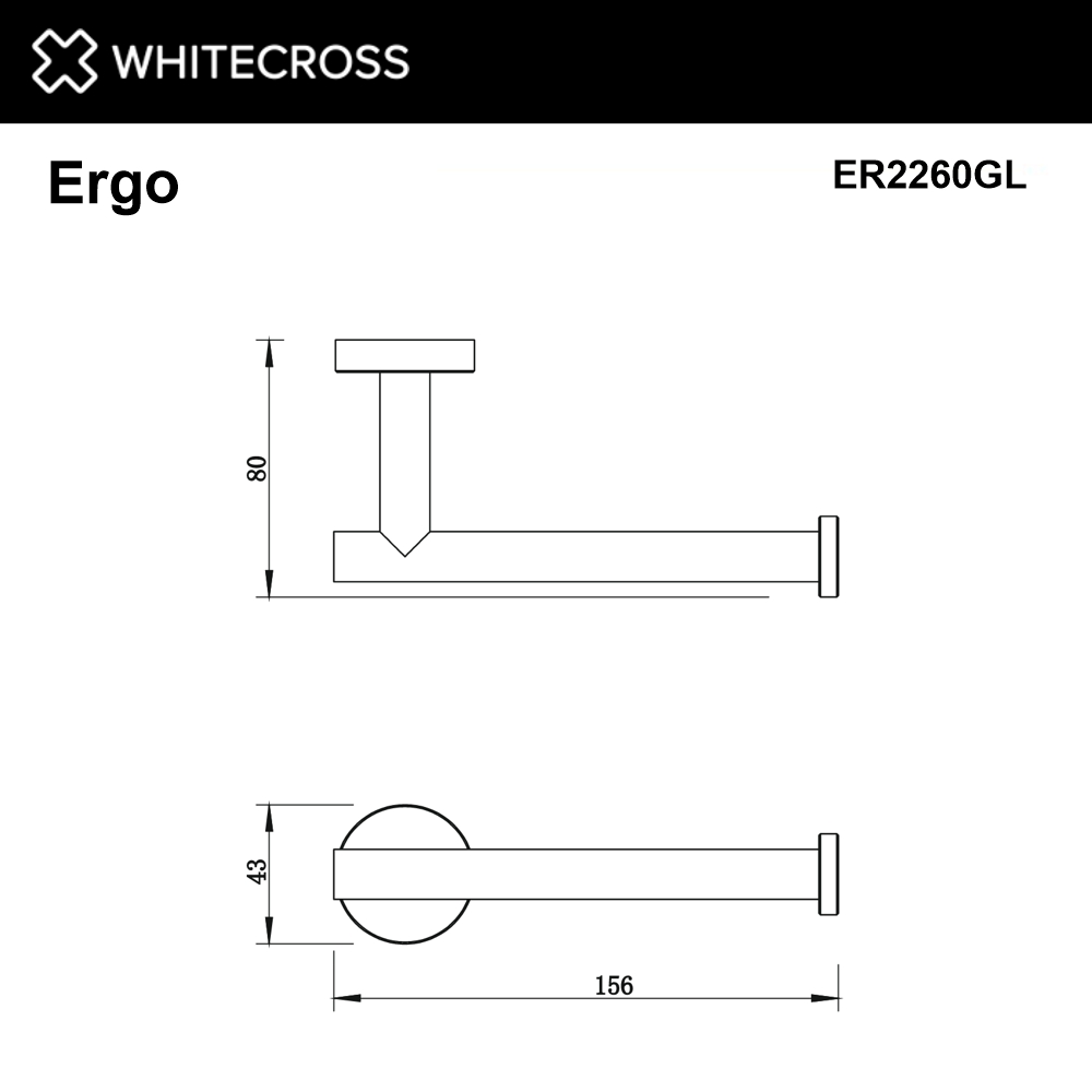 Whitecross Ergo Держатель туалетной бумаги подвесной цвет: золото глянцевое ER2260GL