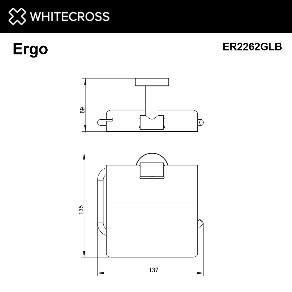 Whitecross Ergo Держатель туалетной бумаги подвесной цвет: золото брашированное ER2262GLB