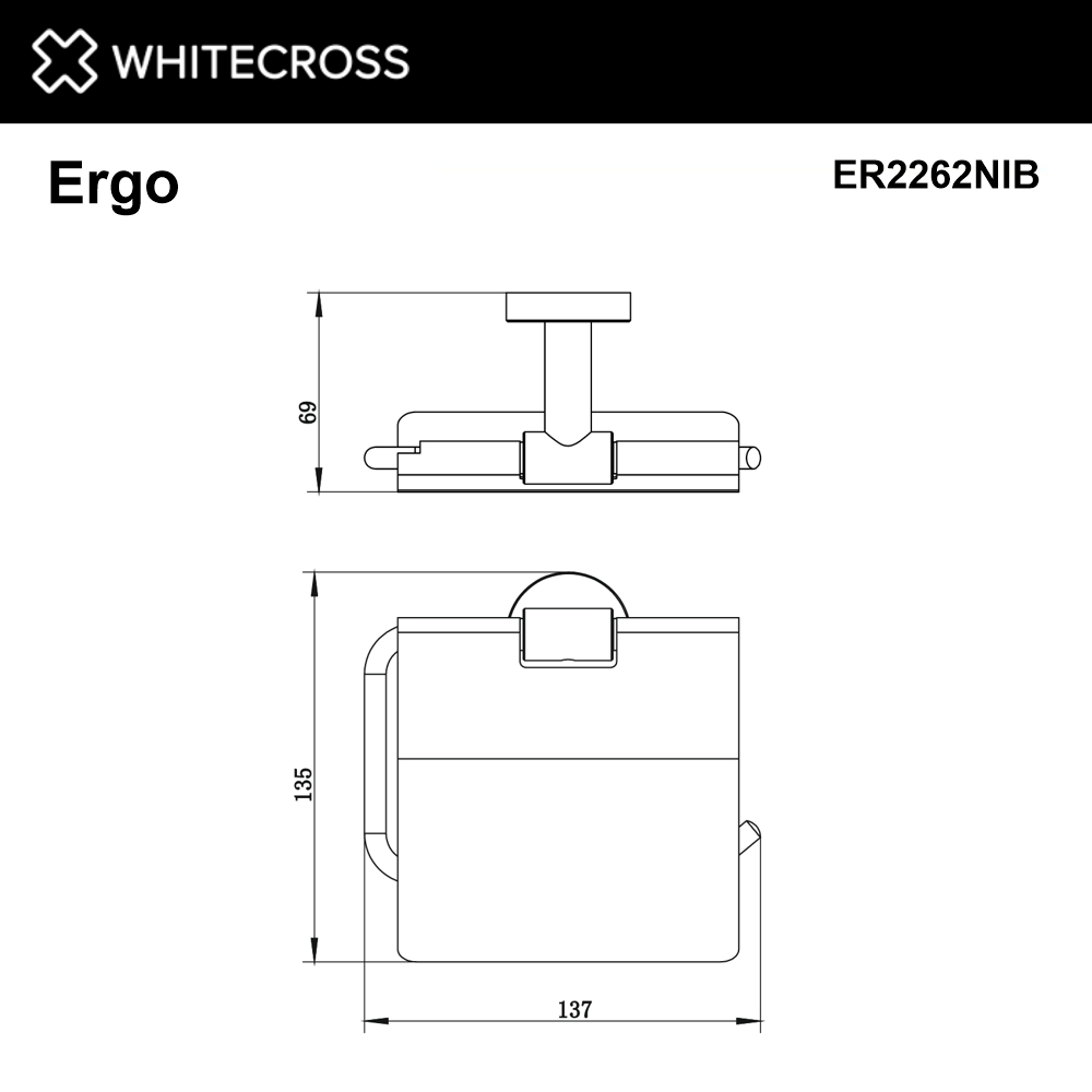 Whitecross Ergo Держатель туалетной бумаги подвесной цвет: никель брашированный ER2262NIB