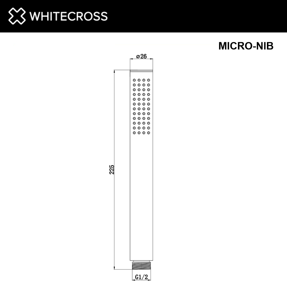 Whitecross Душевая лейка 1 режим, латунь цвет: никель брашированный MICRO-NIB